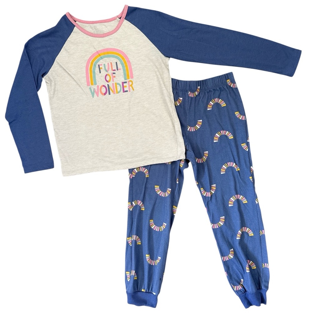 Kids Pajamas Set - Full of Wonder - Blue and Gray Size 7/8